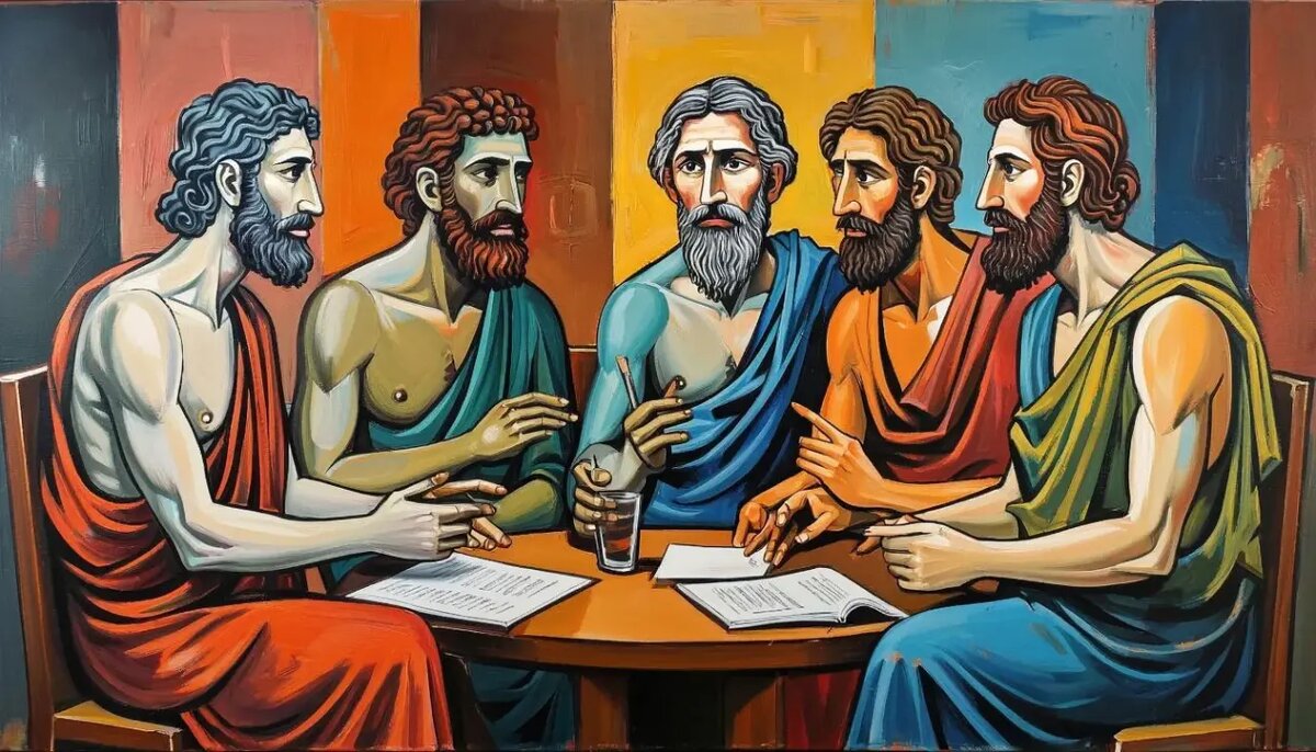 Так ИИ изобразил софистов.