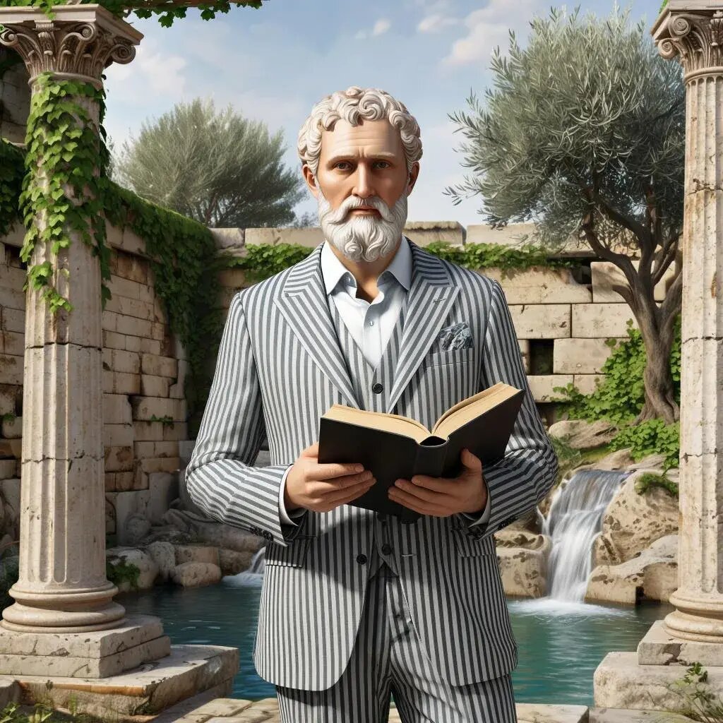 Аристотель в образе хипстера.