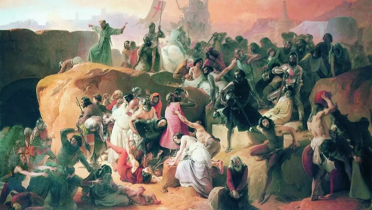 Крестоносцы, мучимые жаждой у стен Иерусалима. 1850 