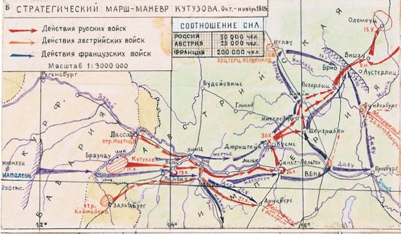 Марш-маневр (отступление) Кутузова в 1805 году.