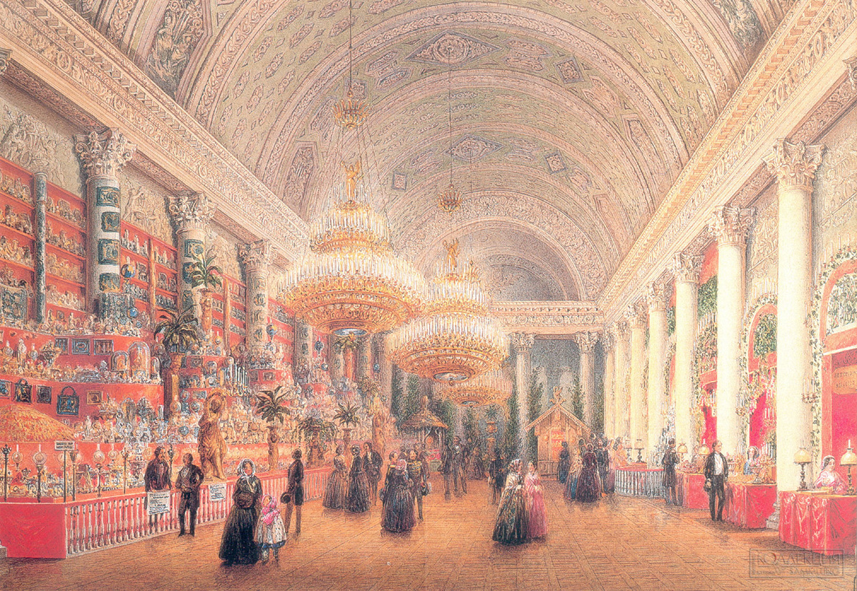 Садовников В.С. Благотворительный базар в Банкетном зале Юсуповского дворца. 1852–1854.