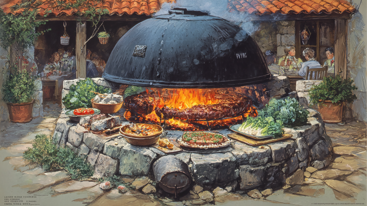 Пека на углях в Далмации