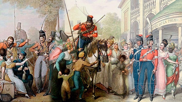 Изображение французского художника. Казаки в Париже