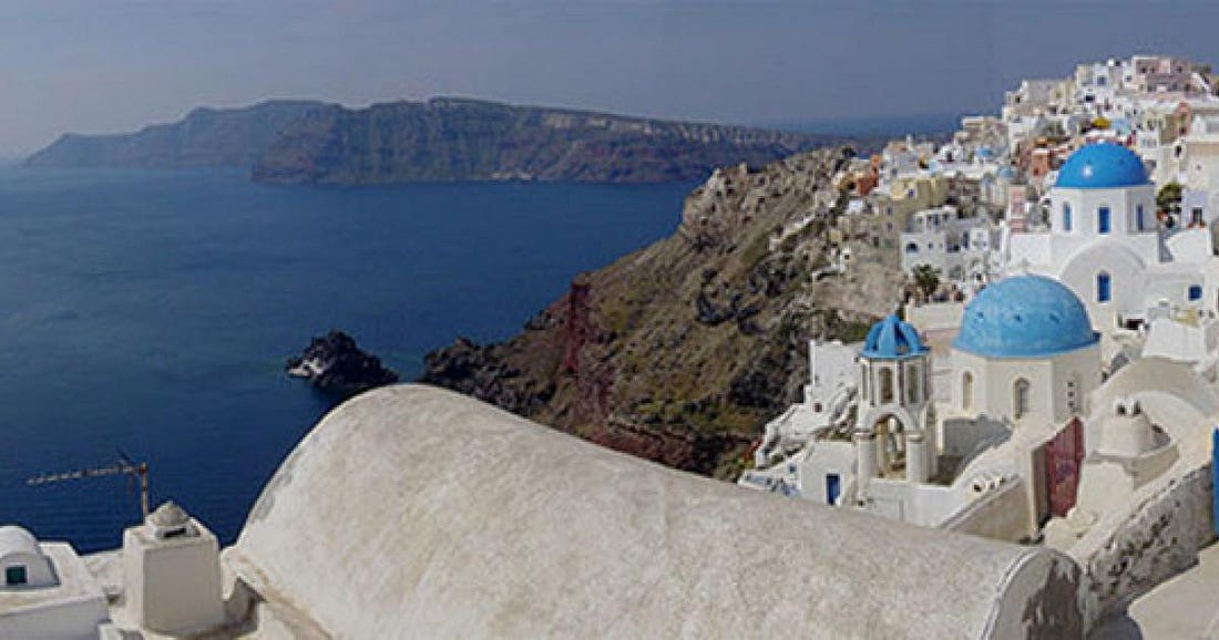 Остров Санторини. (Леонард Дж./Общественное достояние)