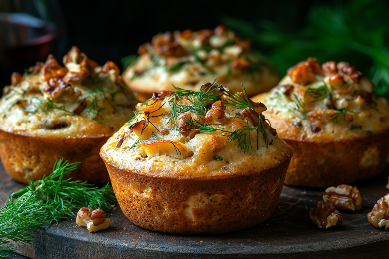 Маффины с лисичками и грецкими орехами