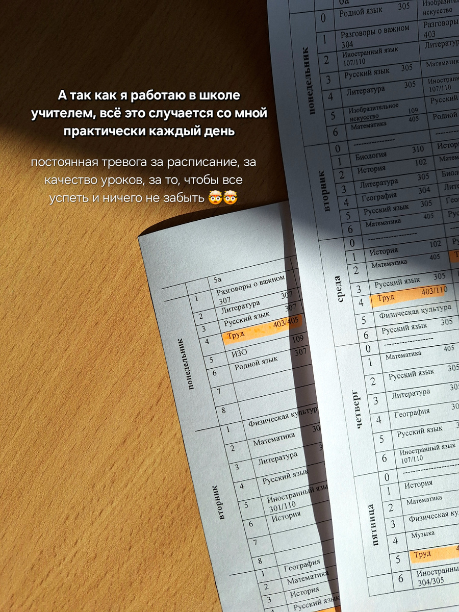 Общешкольное расписание уроков