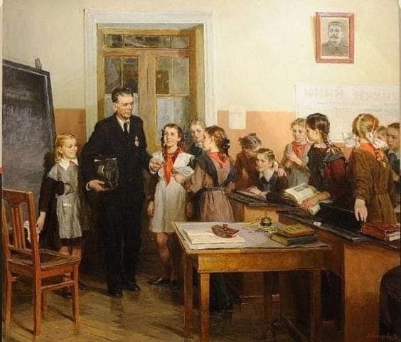 Н. Л. Веселова «Награждённый учитель» (1950)