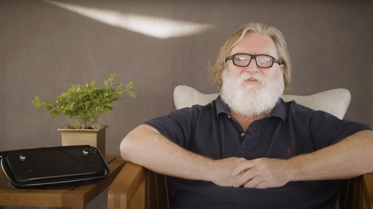 кадр из интерьвью с Гейб Ньюэлл 