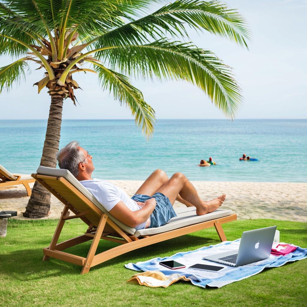 Отдыхающий на море