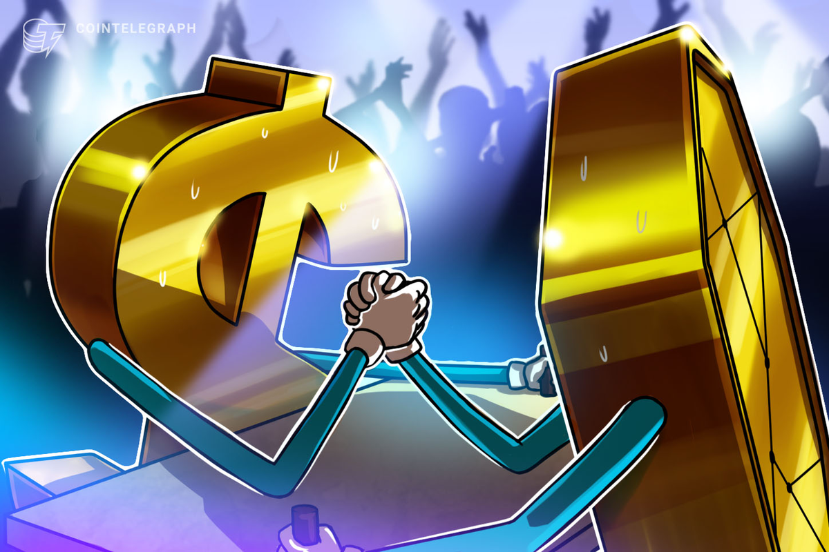 Армрестлинг доллара против криптовалюты. © Cointelegraph