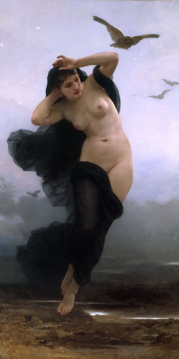 Картина «Ночь» (1883) создана французским художником Адольфом Уильямом Бугро, который жил с 1825 по 1905 год. Полотно написано маслом на холсте и имеет размеры 208,2 см в высоту и 107,3 см в ширину. Сегодня оно экспонируется в музее Хиллвуд в Вашингтоне.