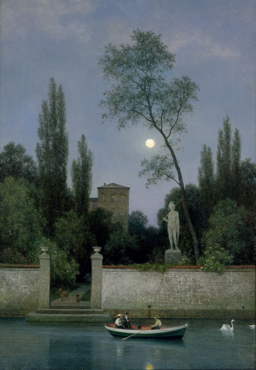 Георг Эмиль Либерт. «Итальянская вилла в лунном свете» (1868)