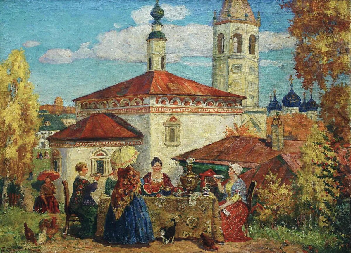 Борис Михайлович Кустодиев, «В старом Суздале», 1914 год. Из собрания Государственной Третьяковской галереи