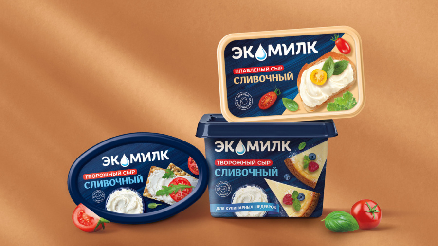 «Экомилк» обновил упаковку творожных и плавленых сыров 