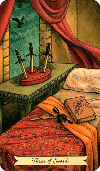 повседневное таро ведьмы, 3 мечей