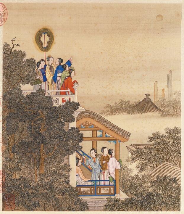 «Игра с Луной в Цюнтае» — Чэнь Мэй, династия Цин