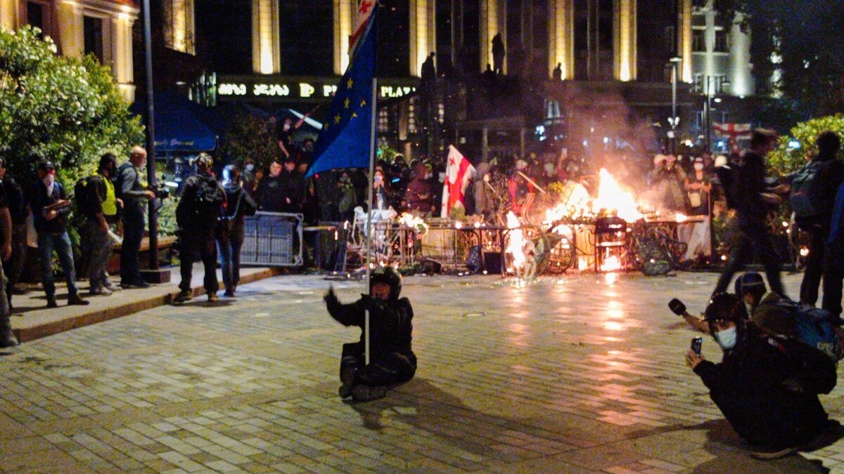 Акции против результатов парламентских выборов прошли в Тбилиси. Фото: Кукуджанова Инна, ТАСС