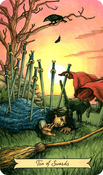 повседневное таро ведьмы, 10 мечей