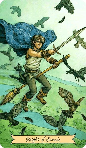 повседневное таро ведьмы, рыцарь мечей\