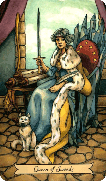 повседневное таро ведьмы, королева мечей
