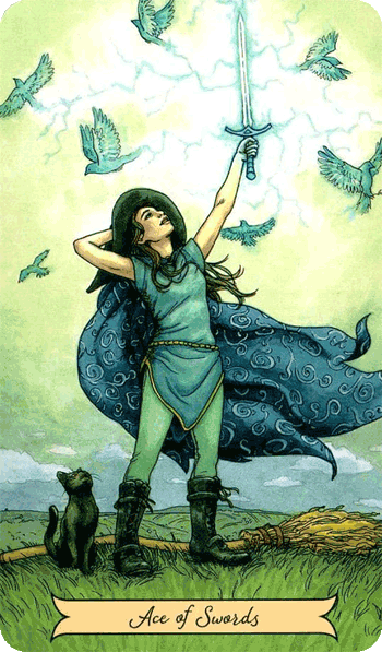 повседневное таро ведьмы, туз мечей