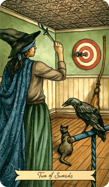 повседневное таро ведьмы, 2 мечей