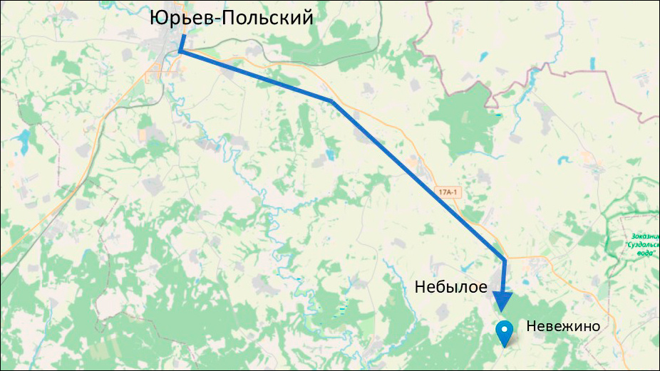 Деревня Невежино с невежинской рябиной на карте