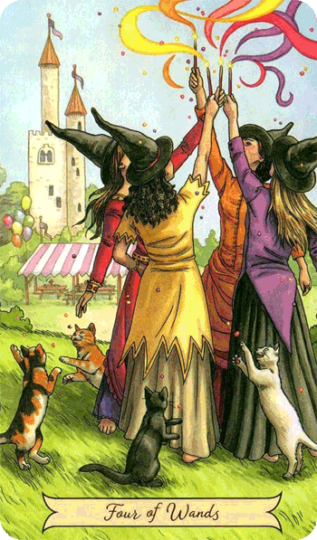 повседневное таро ведьмы, 4 жезлов