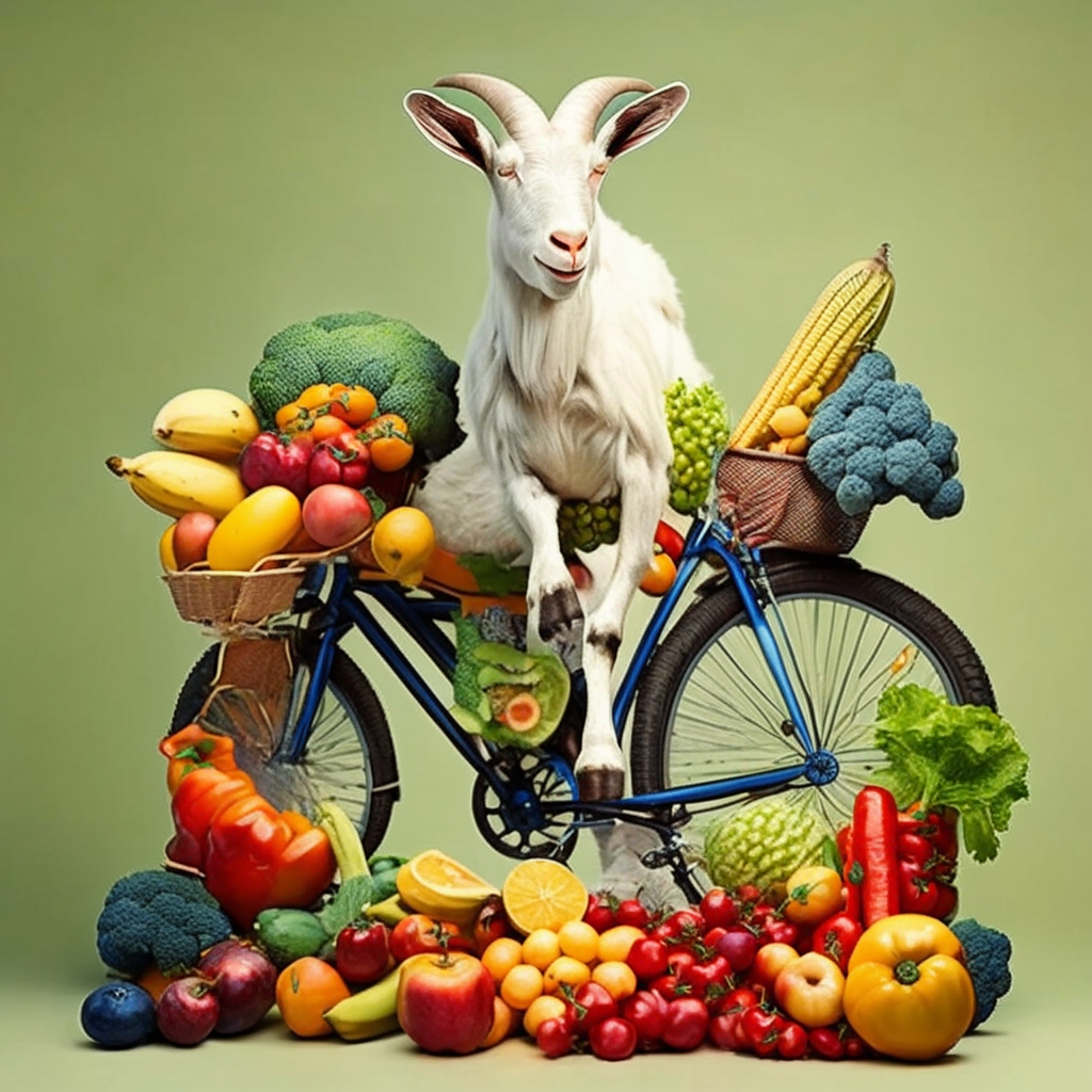 Очень странная иллюстрация от ИИ на тему ЗОЖ. Козла в промпте не было, честное слово.