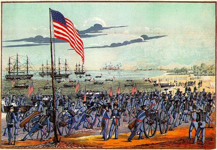 Высадка в Веракрусе. Литография