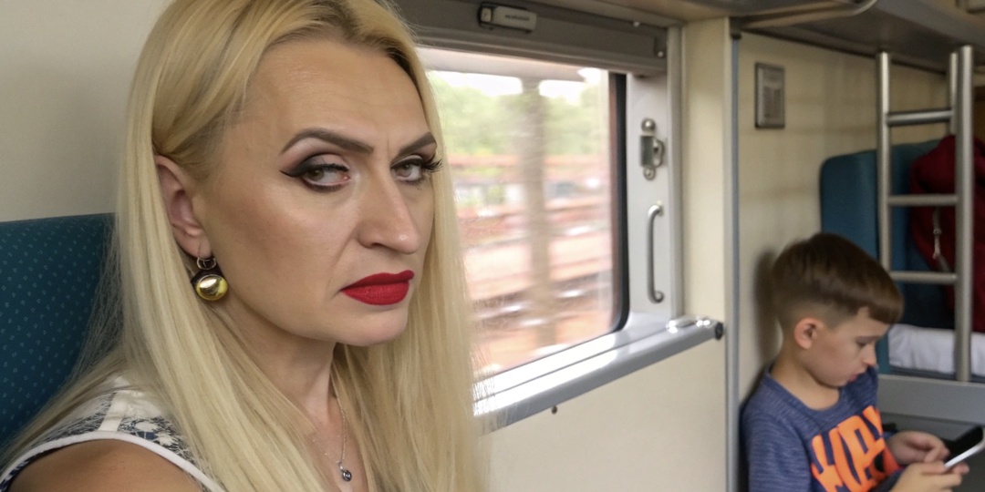 — Она захватила мою нижнюю полку и отказывается её покинуть! По билету у неё верхняя. Уберите эту женщину отсюда