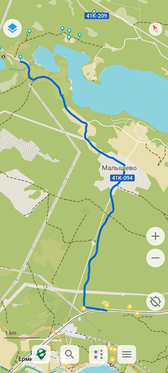 Маршрут на день  Всего 10 км.