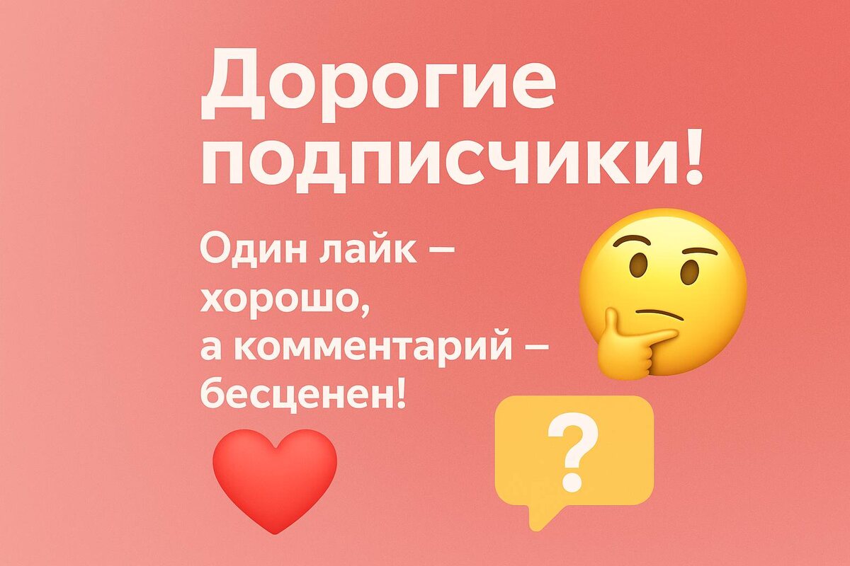 💬 Дорогие подписчики! Один лайк — хорошо, а комментарий — бесценен! 😎