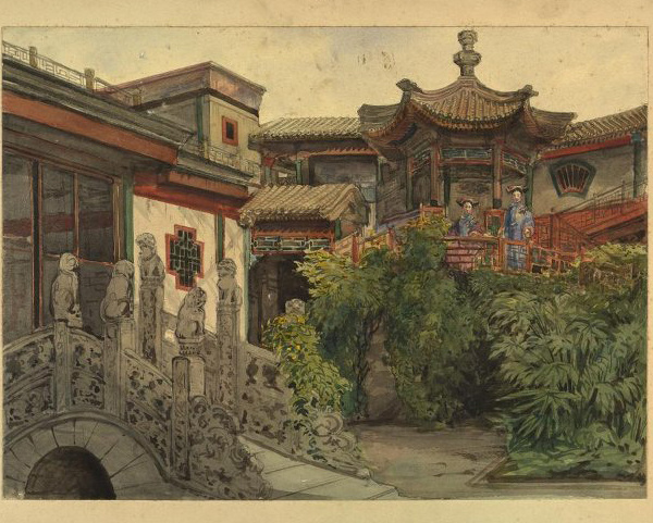 П.Я. Пясецкий. Вид внутреннего китайского дворика