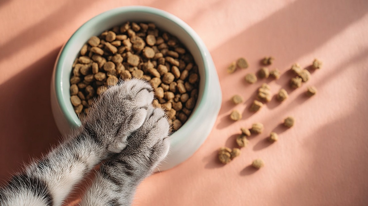 котик тянет лапки к миске / фото mealfort