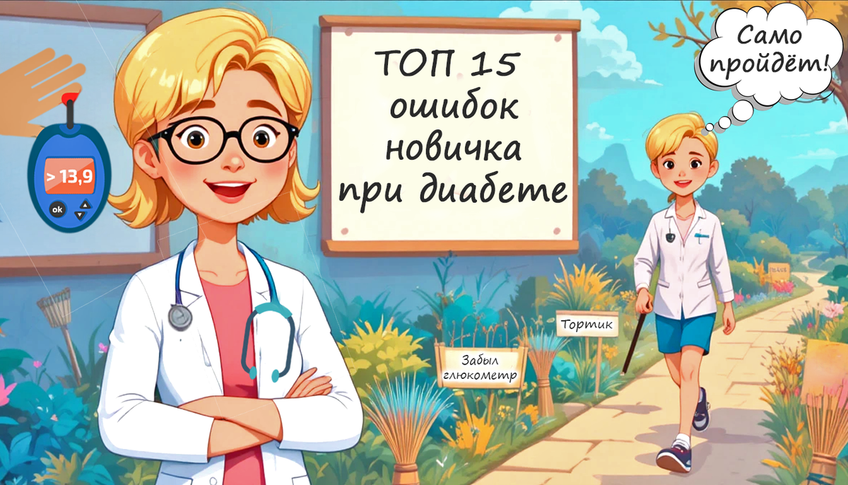 💡 Чек‑лист «ТОП 15 ошибок новичка при диабете»: как не наступить на грабли и начать жить полной жизнью