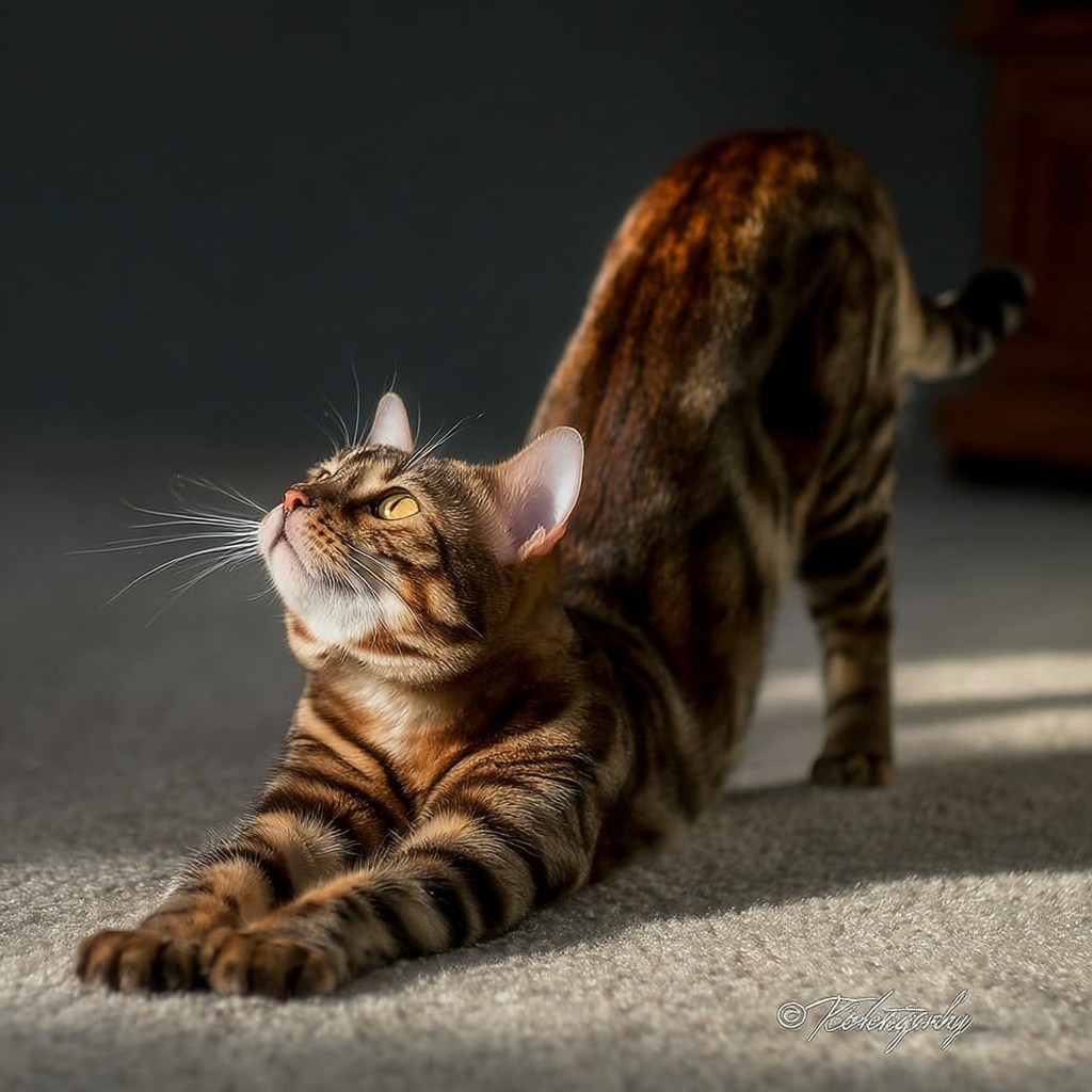 кот лениво подтягивается / фото mealfort