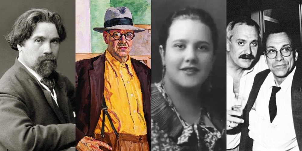 Василий Суриков, Пётр Кончаловский (автопортрет), Наталья и ее сыновья - Никита и Андрей