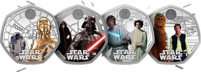 50 пенсов, Великобритания, 2023 год. Фото: Монетник.ру monetnik.ru/obuchenie/numizmatika/star-wars-coins/