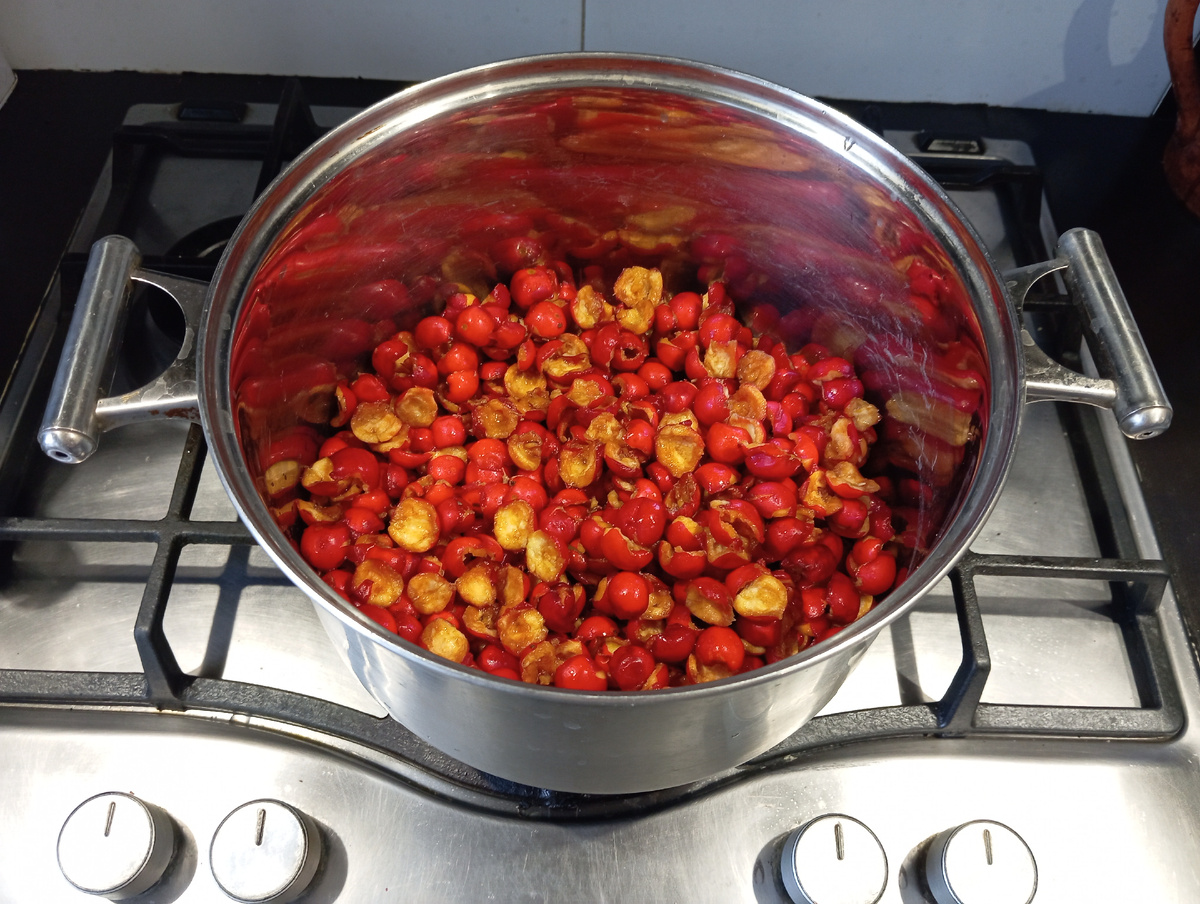 Очищенные ягоды боярышника