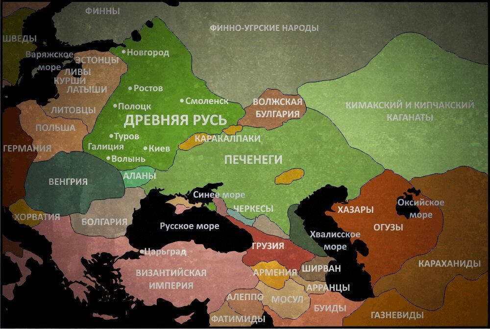 карта Древней Руси