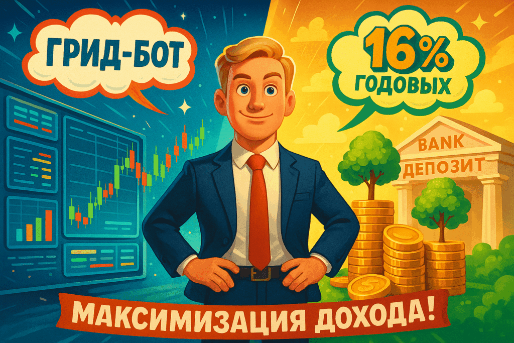    Сравнение доходности: Grid-бот против банковского депозита с гарантией 16% годовых для максимизации вашего дохода!