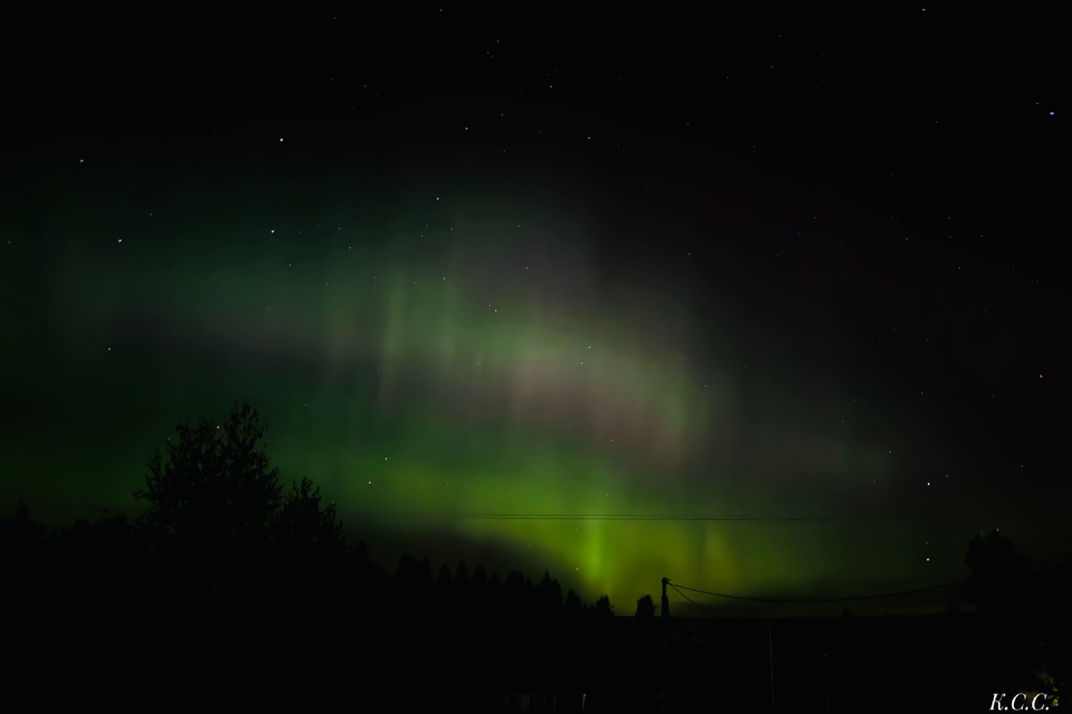 Северное сияние, Ленинградская область, фото автора.
