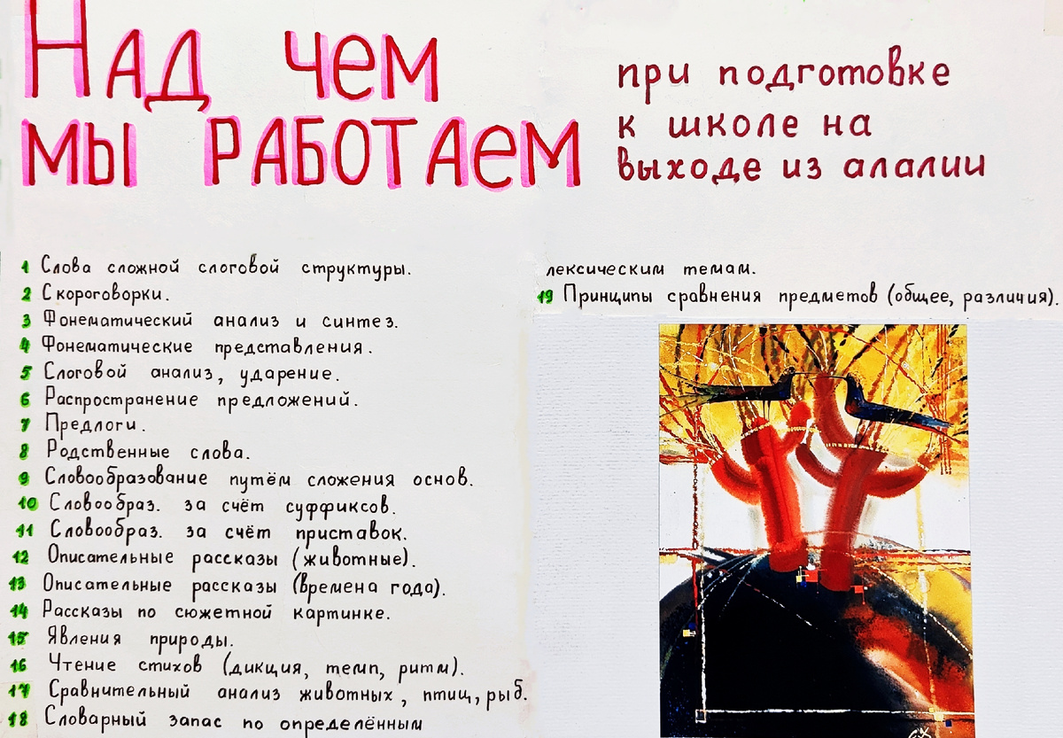 Для оформления плана взяла картину С. Демкиной "Диалог". Наша тема! 