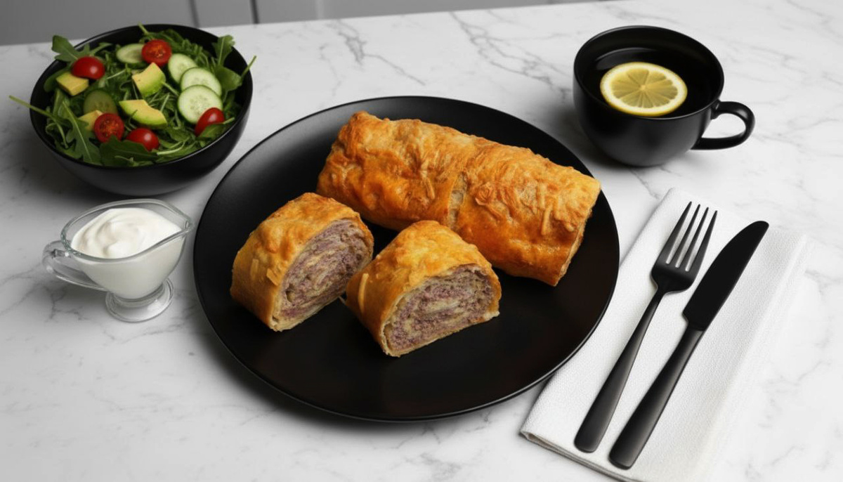 Мясной рулет в нежном творожном лаваше!