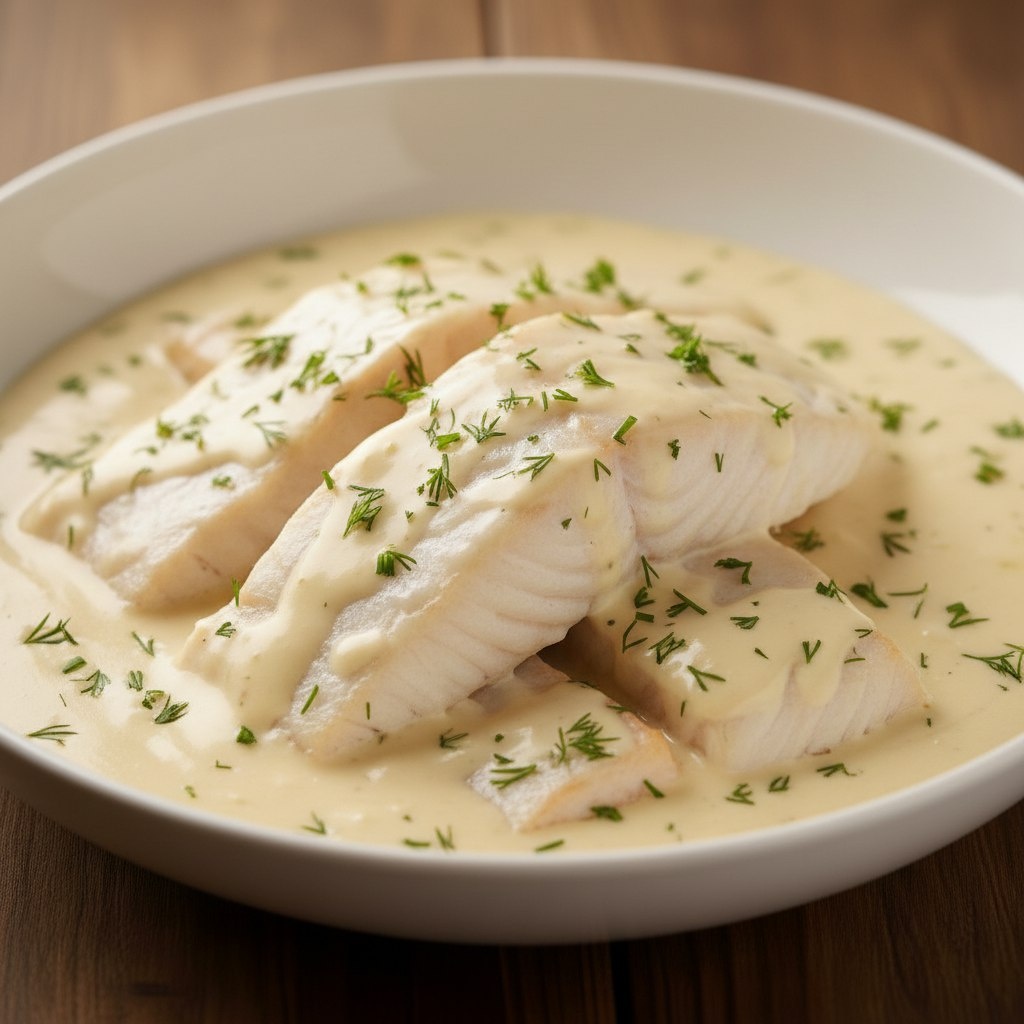 Минтай в сливочном соусе