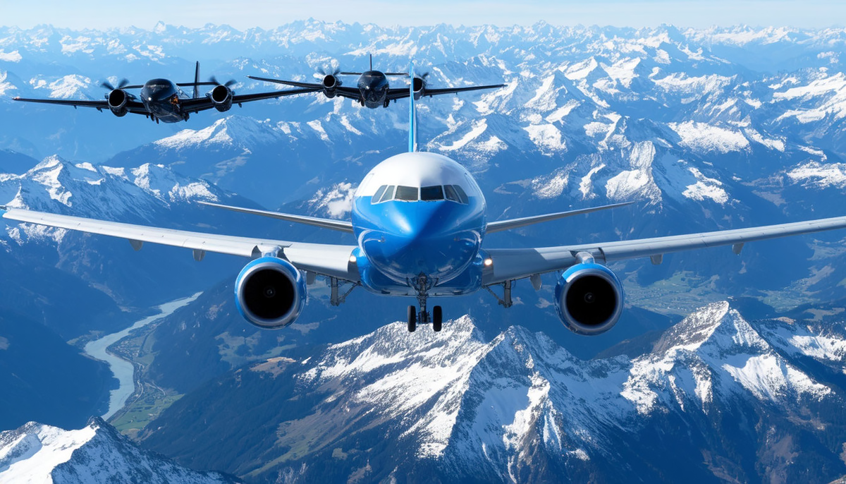 Чёрные самолёты без опознавательных знаков преследовали гражданский авиалайнер.