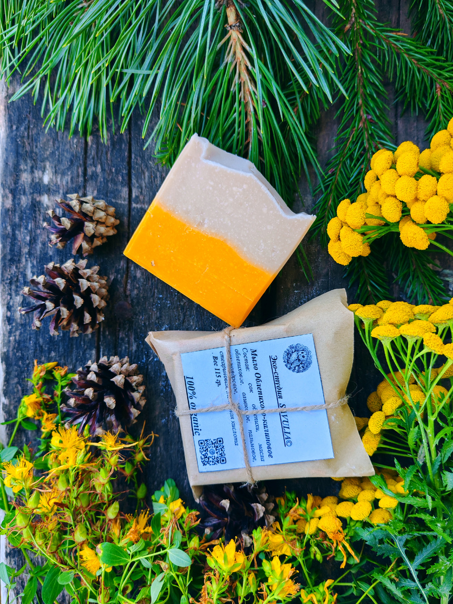 Облепихово-калиновое мыло моего производства. Заказать можно в моей группе в вк, ссылка в профиле 😉