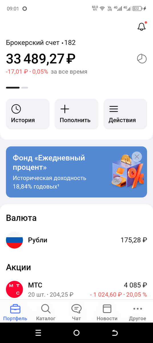Брокерский счёт показывает отрицательный результат, но мы не унываем. И будем докупать просевшие активы.
