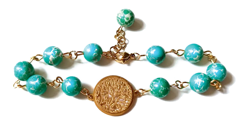 Браслет, бирюза, бронза